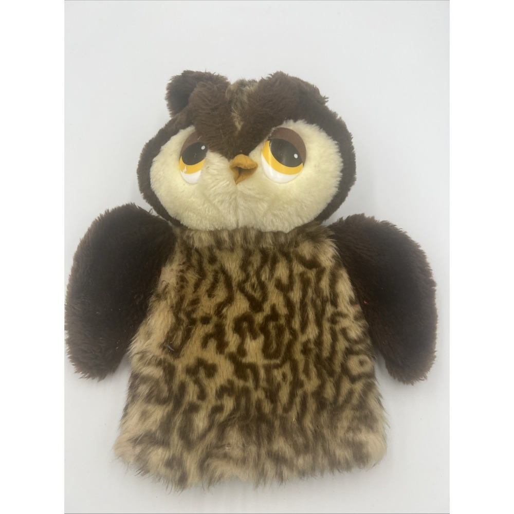 RARE VINTAGE 1982 DAKIN & CO. OWL HAND PUPPET STUFFED ANIMAL PLUSH 12"